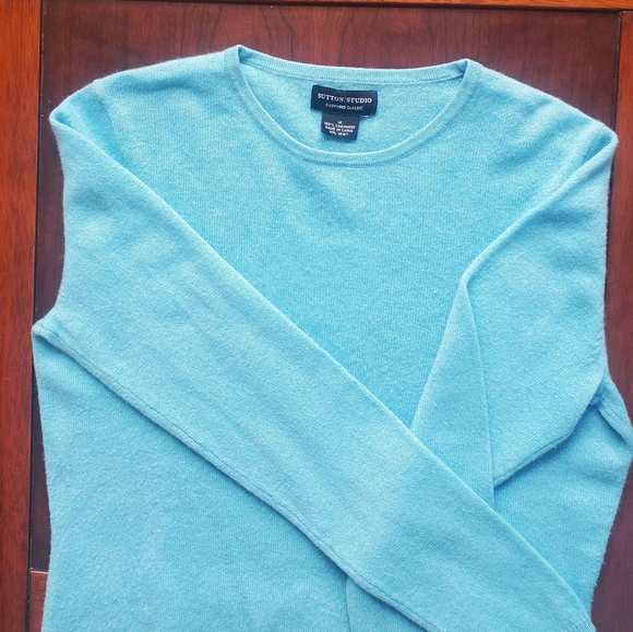 Cashmere Sky Blue Sweater M - Picture 3 of 4